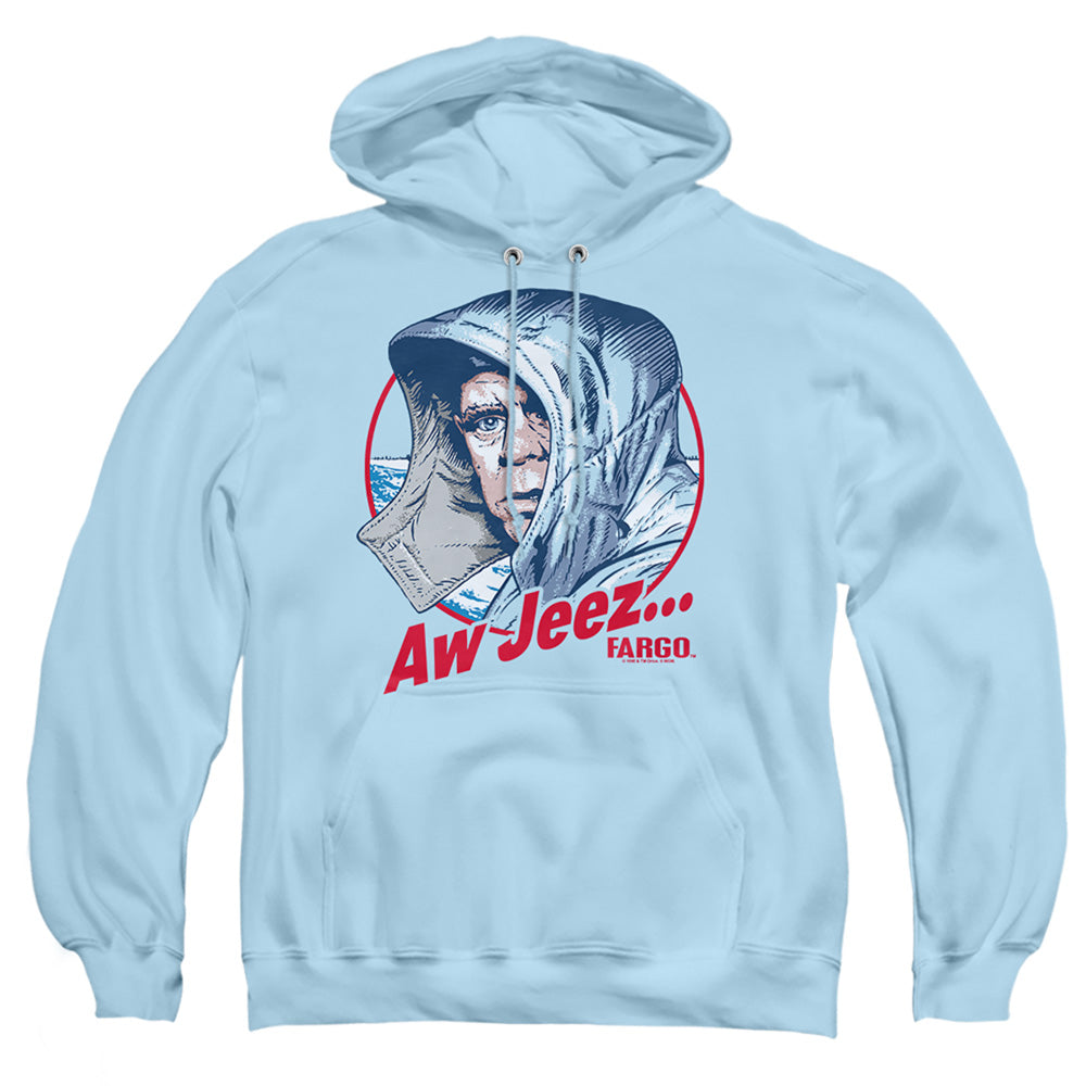 Fargo Aw Jeez Mens Hoodie Light Blue Officially Licensed