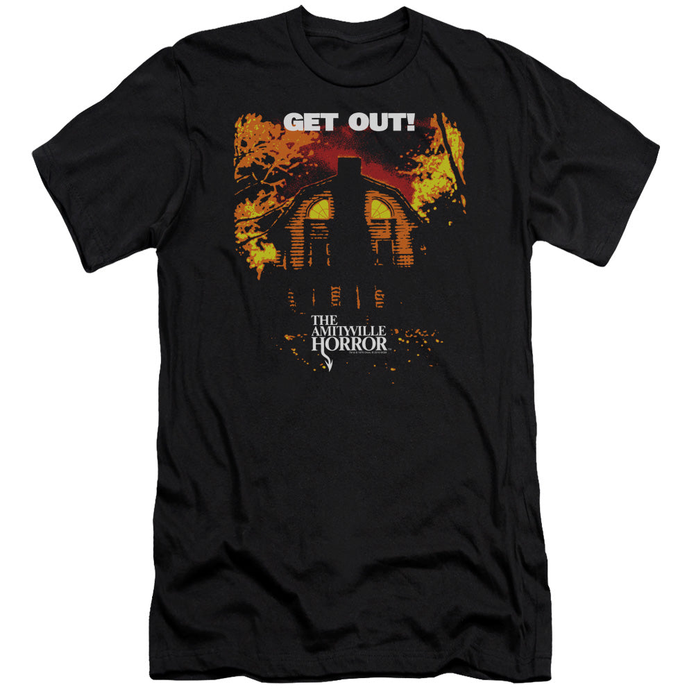 Amityville Horror Get Out Premium Bella Canvas Slim Fit Mens T Shirt Black