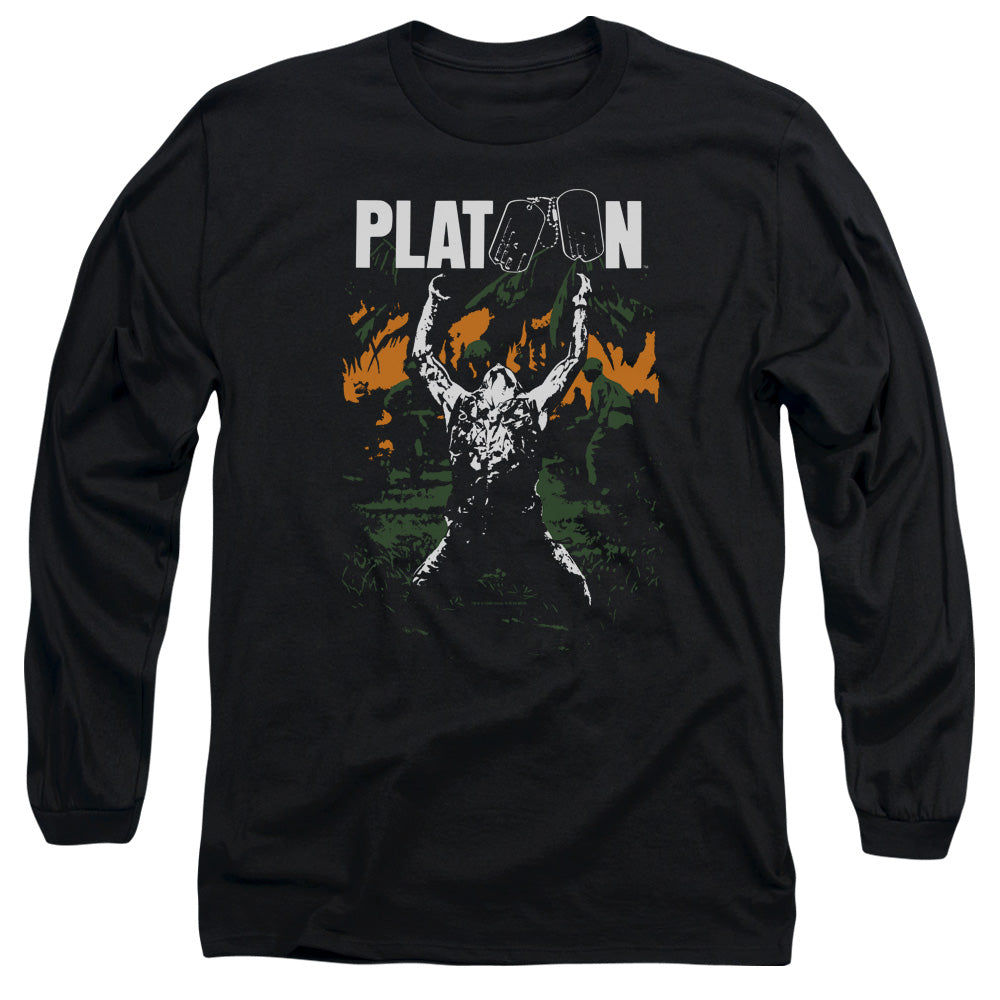 Platoon Graphic Mens Long Sleeve Shirt Black Officially Licensed