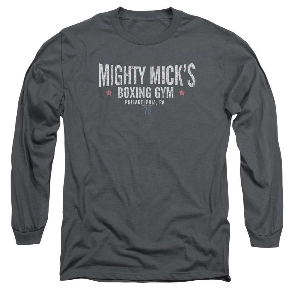Rocky Mighty Micks Boxing Gym Mens Long Sleeve Shirt Charcoal Officially Licensed Officially Licensed