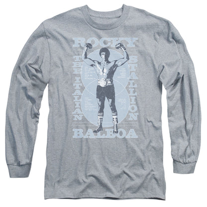 Rocky Gun Show Mens Long Sleeve Shirt Athletic Heather Officially Licensed Officially Licensed