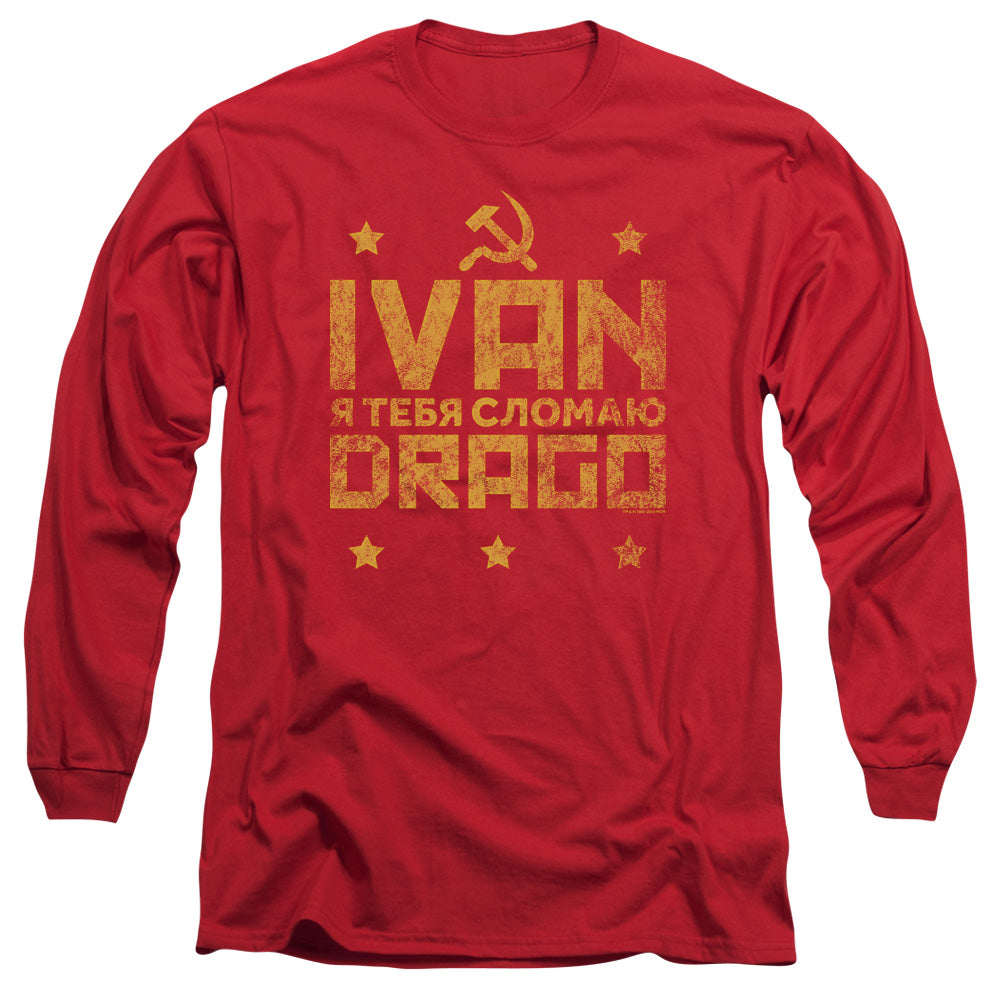 Rocky Iv Drago Break Mens Long Sleeve Shirt Red Officially Licensed Officially Licensed