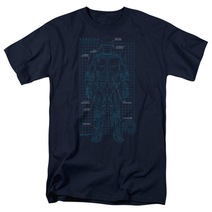 Robocop Schematic Mens T Shirt Navy Officially Licensed