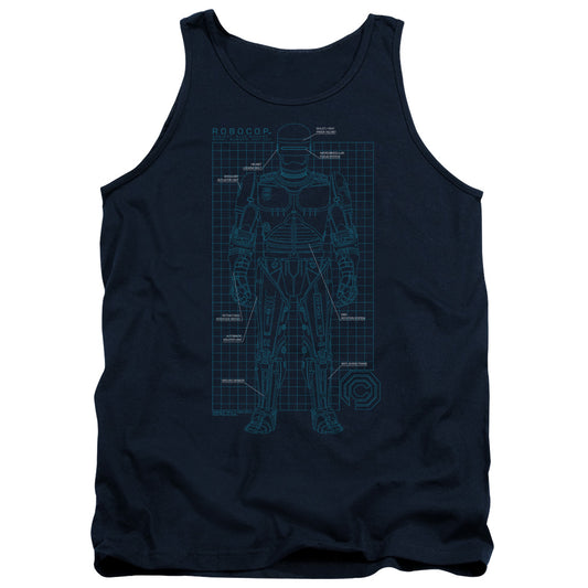 Robocop Schematic Mens Tank Top Shirt Navy