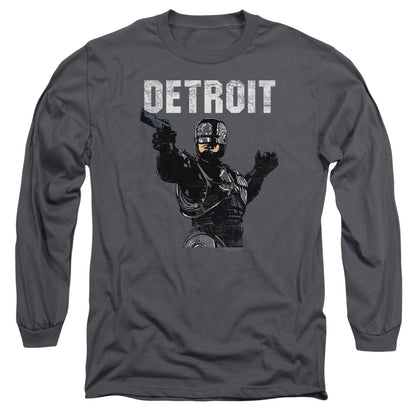 Robocop Detroit Mens Long Sleeve Shirt Charcoal Officially Licensed Officially Licensed