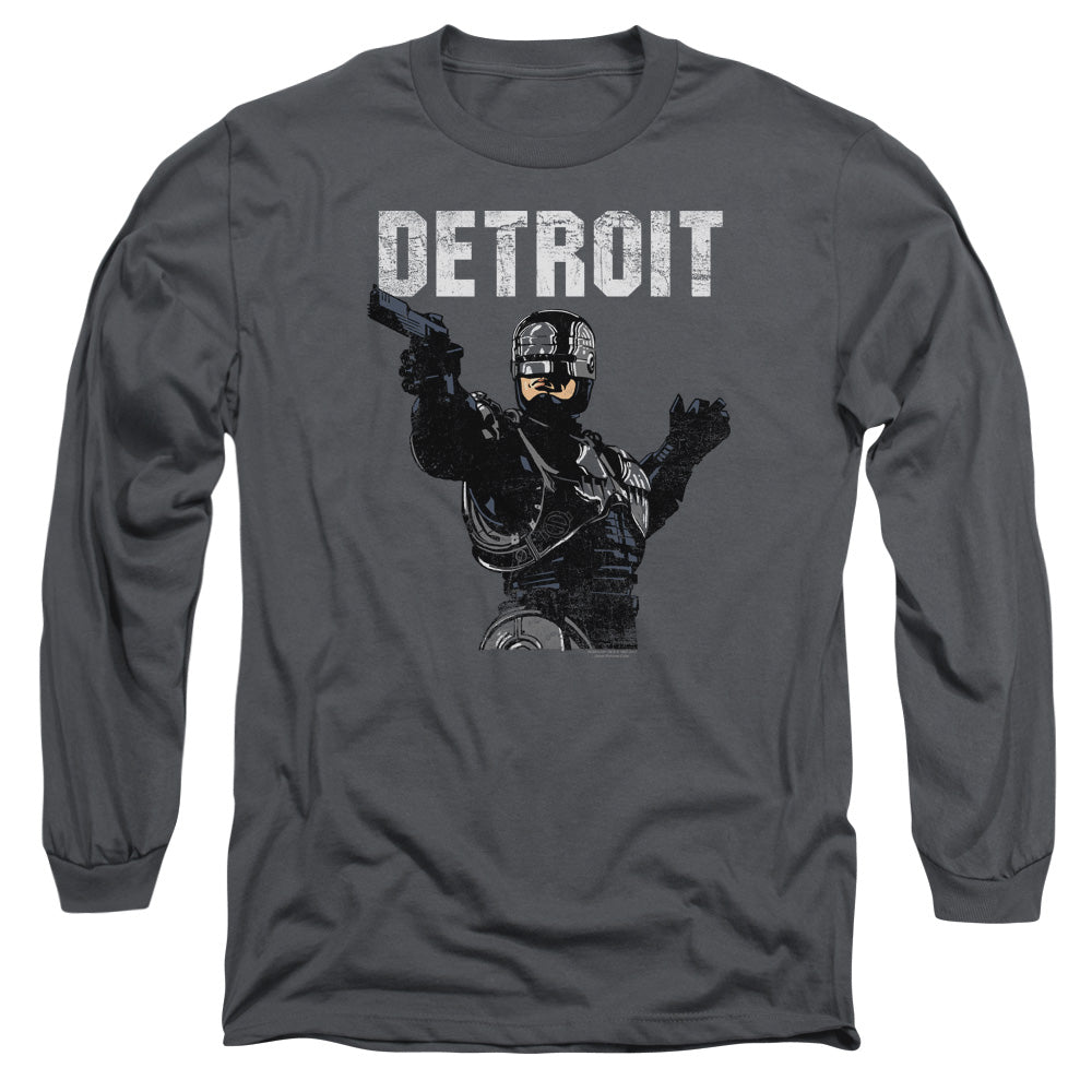 Robocop Detroit Mens Long Sleeve Shirt Charcoal Officially Licensed Officially Licensed
