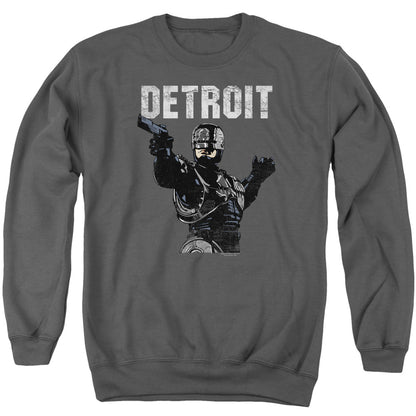 Robocop Detroit Mens Crewneck Sweatshirt Charcoal Officially Licensed