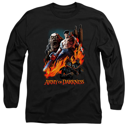 Army Of Darkness Painted Evil Mens Long Sleeve Shirt Black