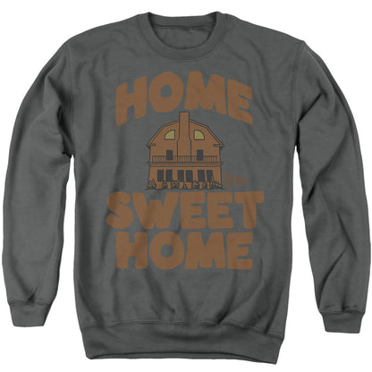 Amityville Horror - Logo Home Sweet Home Mens Crewneck Sweatshirt Charcoal