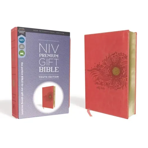 Niv, Premium Gift Bible, Youth Edition, Leathersoft, Coral, Red Letter Edition, Comfort Print: The Perfect Bible for Any Gift-Giving Occasion