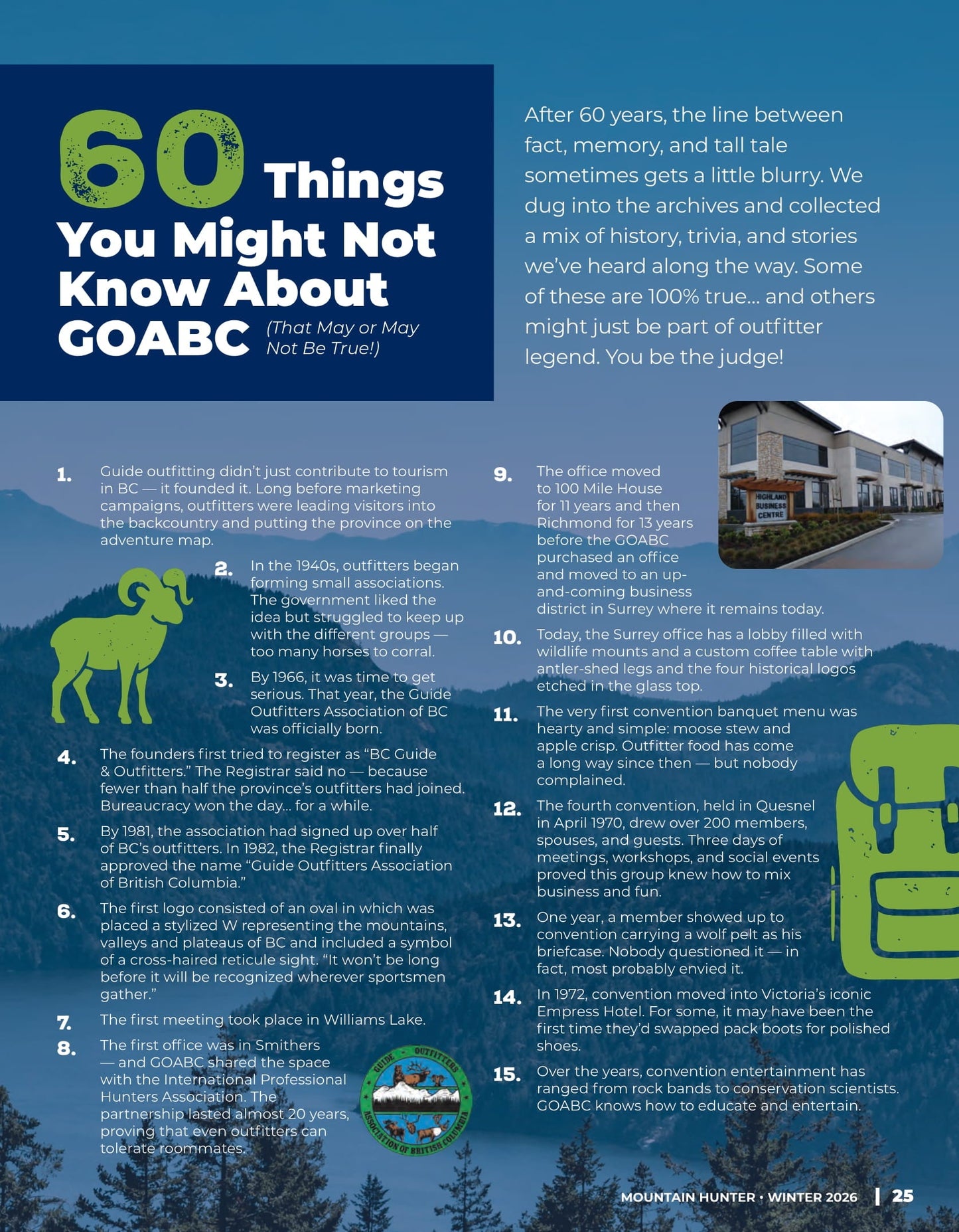 Mountain Hunter - Winter 2026: Ultimate Cougar Chase, Skinner Creek Lynx Hunt, GOABC 60th Year Auction Preview, Best Practices For Ethical Hunting Adventures, Top Conservation Partners & More!