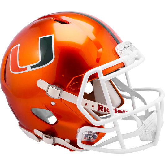 Miami Hurricanes FLASH Riddell Speed Full Size Authentic Football Helmet