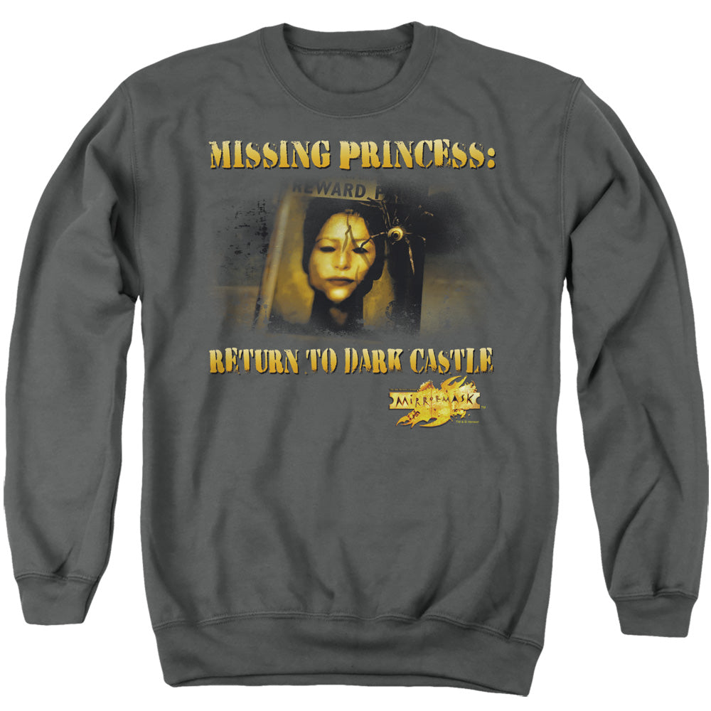 Mirrormask Missing Princess Mens Crewneck Sweatshirt Charcoal Officially Licensed