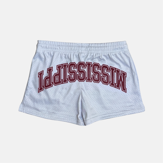 Mississippi State Womens Mesh Shorts White