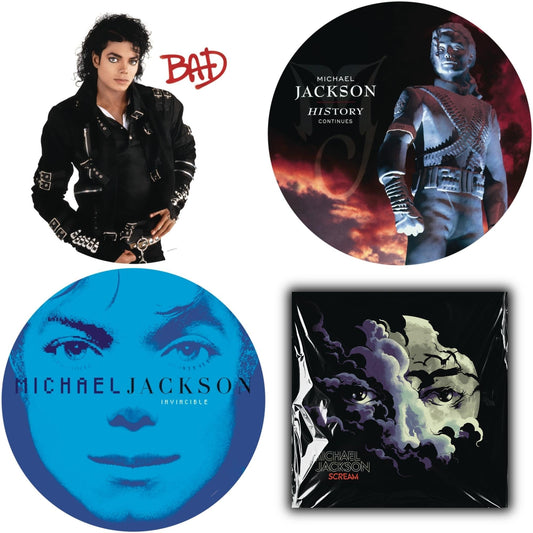 Michael Jackson - Bad (Picture Disc) & History: Continues (2LP/Picture Disc) & Invincible (2LP/Picture Disc) & Michael Jackson - Scream (2LP) (New LP Vinyl)