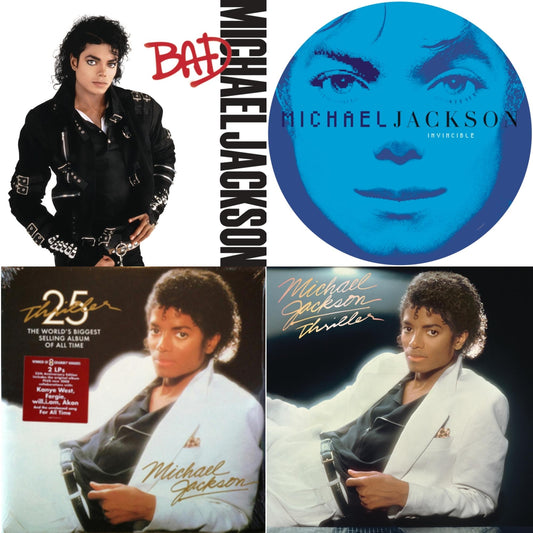 Michael Jackson - Invincible (2LP/Picture Disc) & Thriller (25Th Anniversary Edition/2LP/180G/Gatefold) & Thriller (140G/Gatefold) & Bad (140G/Gatefold)