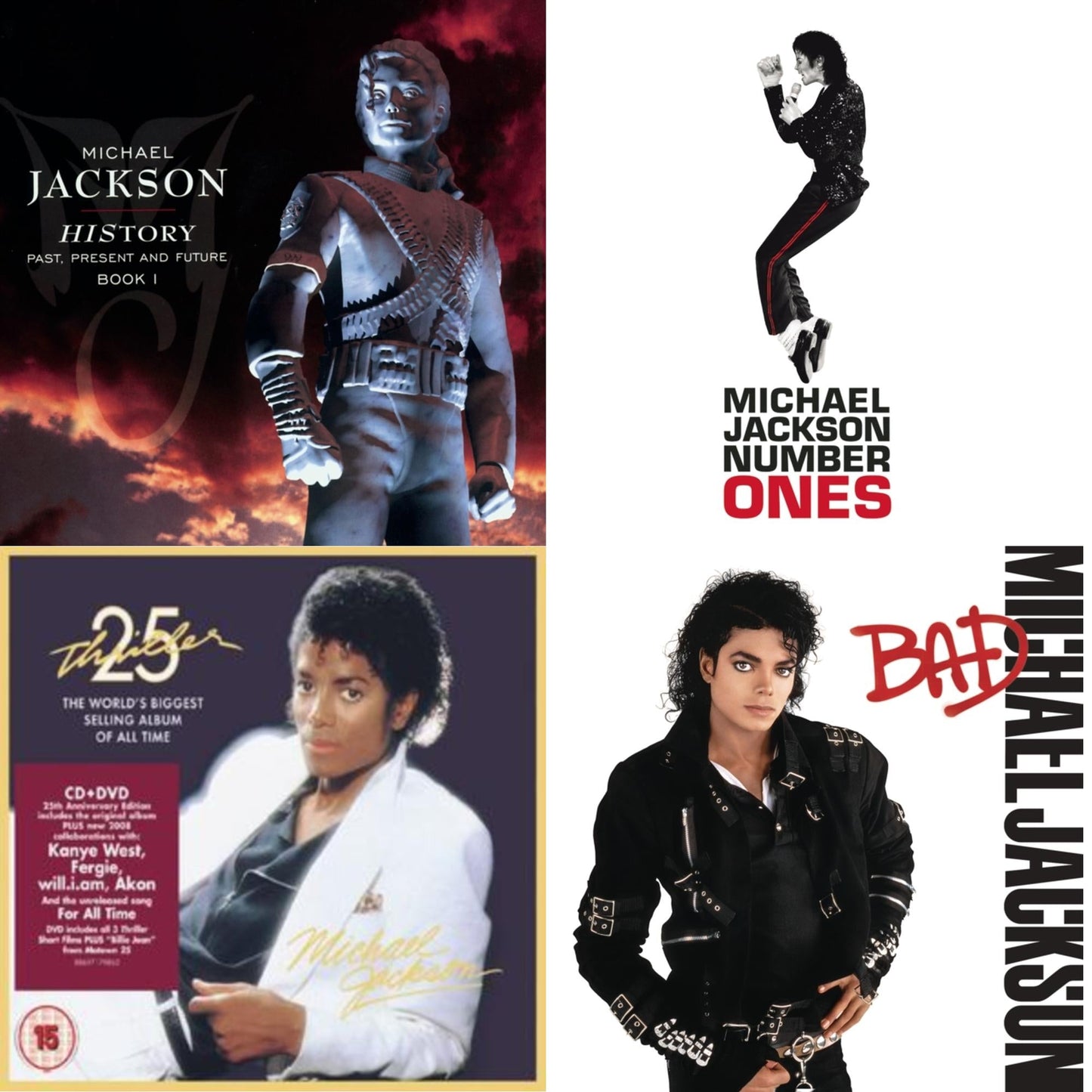 Michael Jackson - History: Past Present & Future Book 1 & Bad & Number Ones & Thriller (25Th Anniversary Legacy Edition) - CD Bundle