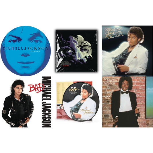 Michael Jackson - Invincible (2LP/Picture Disc) & Thriller (Picture Disc) & Thriller (140G/Gatefold) & Bad (140G/Gatefold) & Off The Wall (140G/Gatefold) & Michael Jackson - Scream (2LP) (New LP Vinyl)