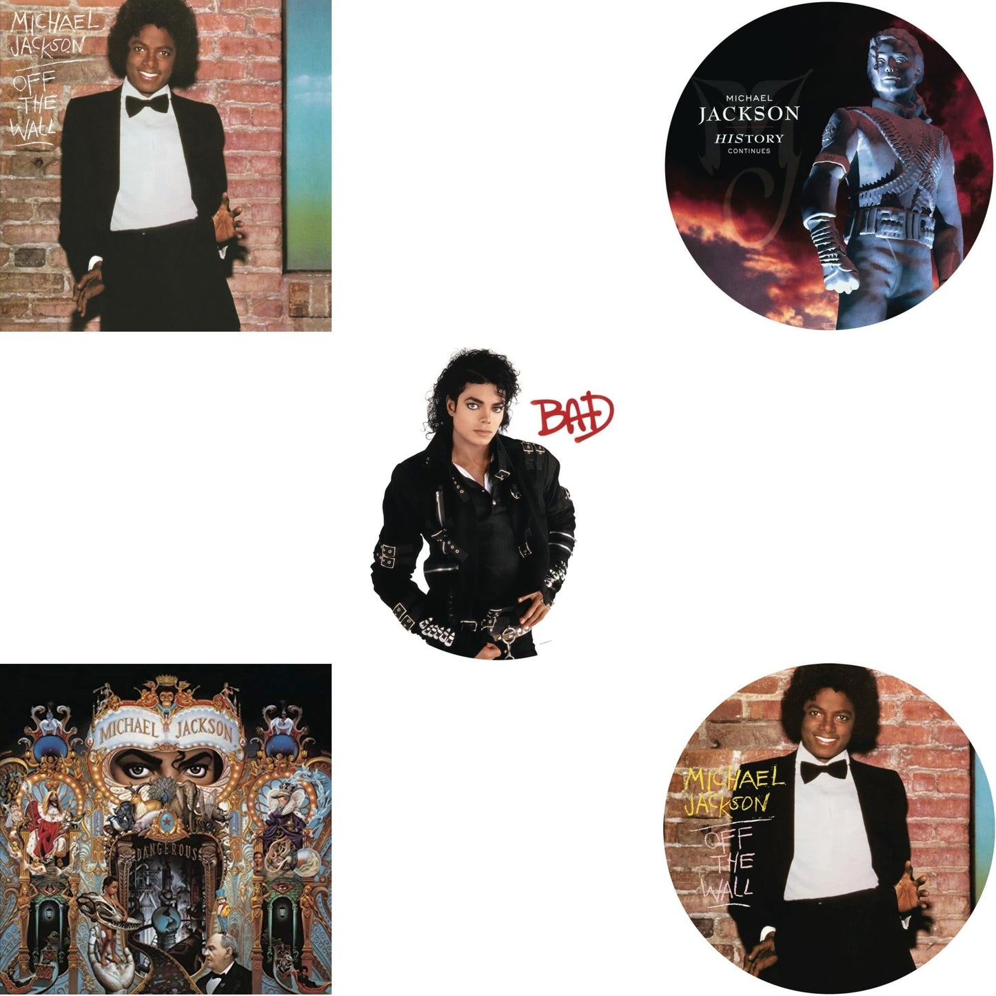 Michael Jackson - Off The Wall (Picture Disc) & Bad (Picture Disc) & History: Continues (2LP/Picture Disc) & Dangerous (180G/2LP) & Off The Wall (140G/Gatefold)