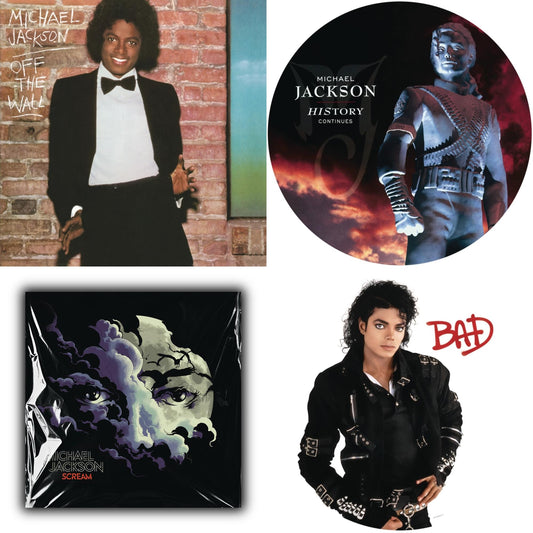 Michael Jackson - Bad (Picture Disc) & History: Continues (2LP/Picture Disc) & Off The Wall (140G/Gatefold) & Michael Jackson - Scream (2LP) (New LP Vinyl)