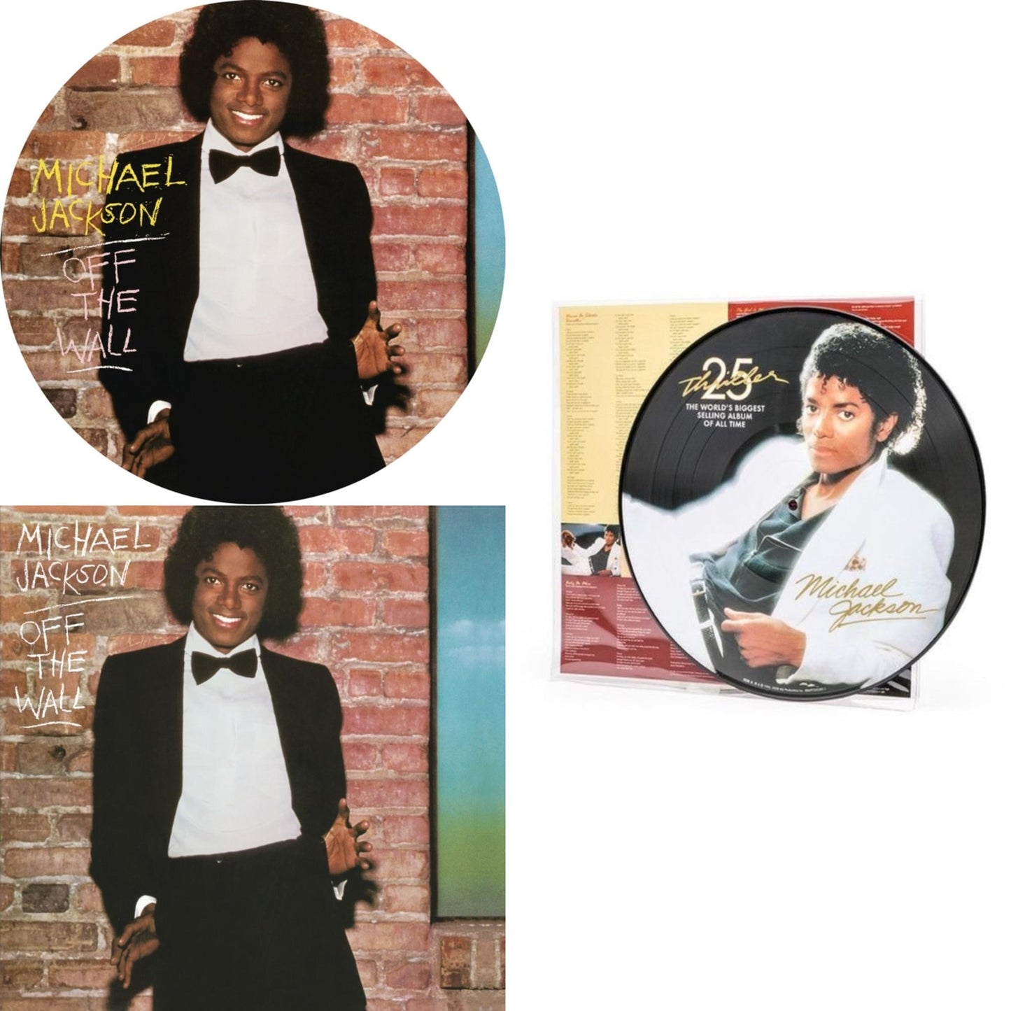 Michael Jackson - Off The Wall (Picture Disc) & Thriller (Picture Disc) & Off The Wall (140G/Gatefold) - LP Vinyl Bundle
