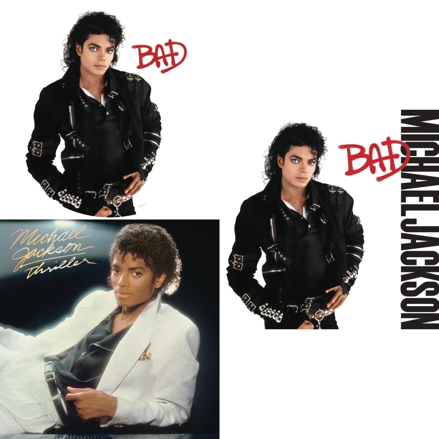 Michael Jackson - Bad (Picture Disc) & Thriller (140G/Gatefold) & Bad (140G/Gatefold) - LP Vinyl Bundle