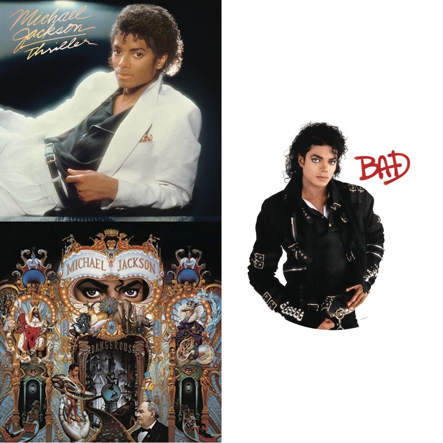 Michael Jackson - Bad (Picture Disc) & Dangerous (180G/2LP) & Thriller (140G/Gatefold)