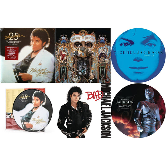 Michael Jackson - History: Continues (2LP/Picture Disc) & Invincible (2LP/Picture Disc) & Thriller (25Th Anniversary Edition/2LP/180G/Gatefold) & Thriller (Picture Disc) & Dangerous (180G/2LP) & Bad (140G/Gatefold)