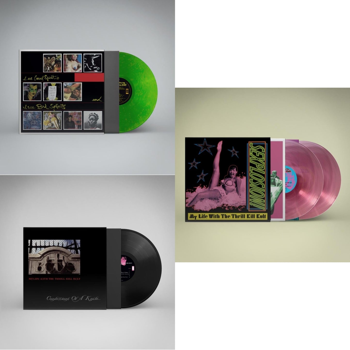 My Life With The Thrill Kill Kult - I See Good Spirits & I See Bad Spirits (Neon Green LP Vinyl) (Ams Exclusive) & Confessions Of A Knife & Sexplosion! (2LP/Reissue/Pink Vinyl)