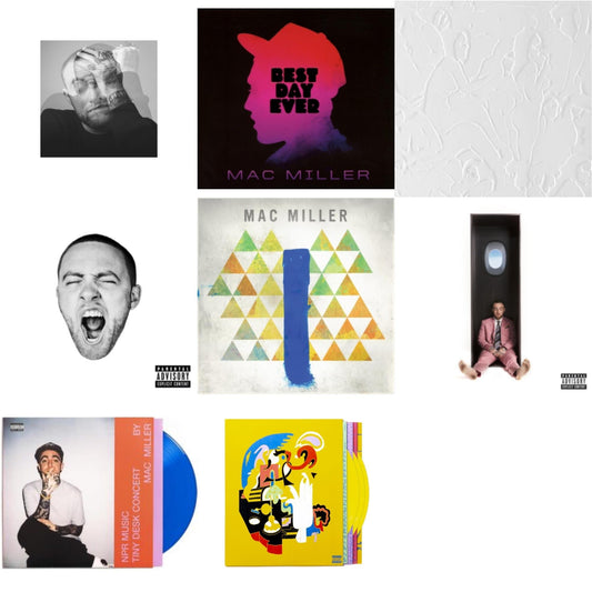 Mac Miller - Circles (2LP/Clear Vinyl) & Best Day Ever (Import) & Macadelic (X) (2LP) & Go:Od Am (X) & Blue Slide Park & Swimming (X) & Npr Music Tiny Desk Concert (Translucent Blue LP Vinyl/B-Side Etching/Insert) & Faces (3LP/Yellow Vinyl)