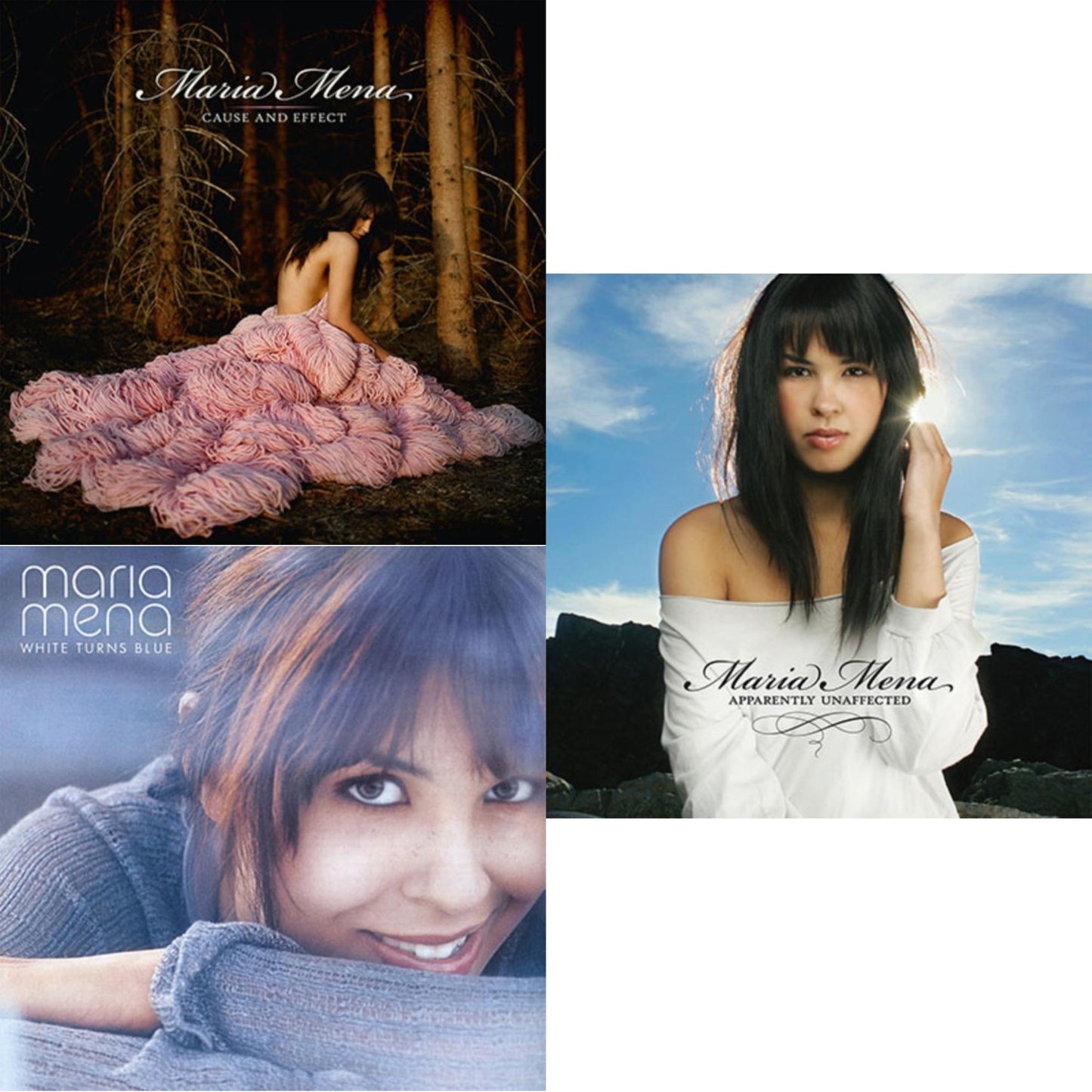 Maria Mena - White Turns Blue (Blue & White Marbled LP Vinyl/180G) & Apparently Unaffected (180G/Turquoise Marbled LP Vinyl) & Cause & Effect (180G/Translucent Green & Black Marbled LP Vinyl)