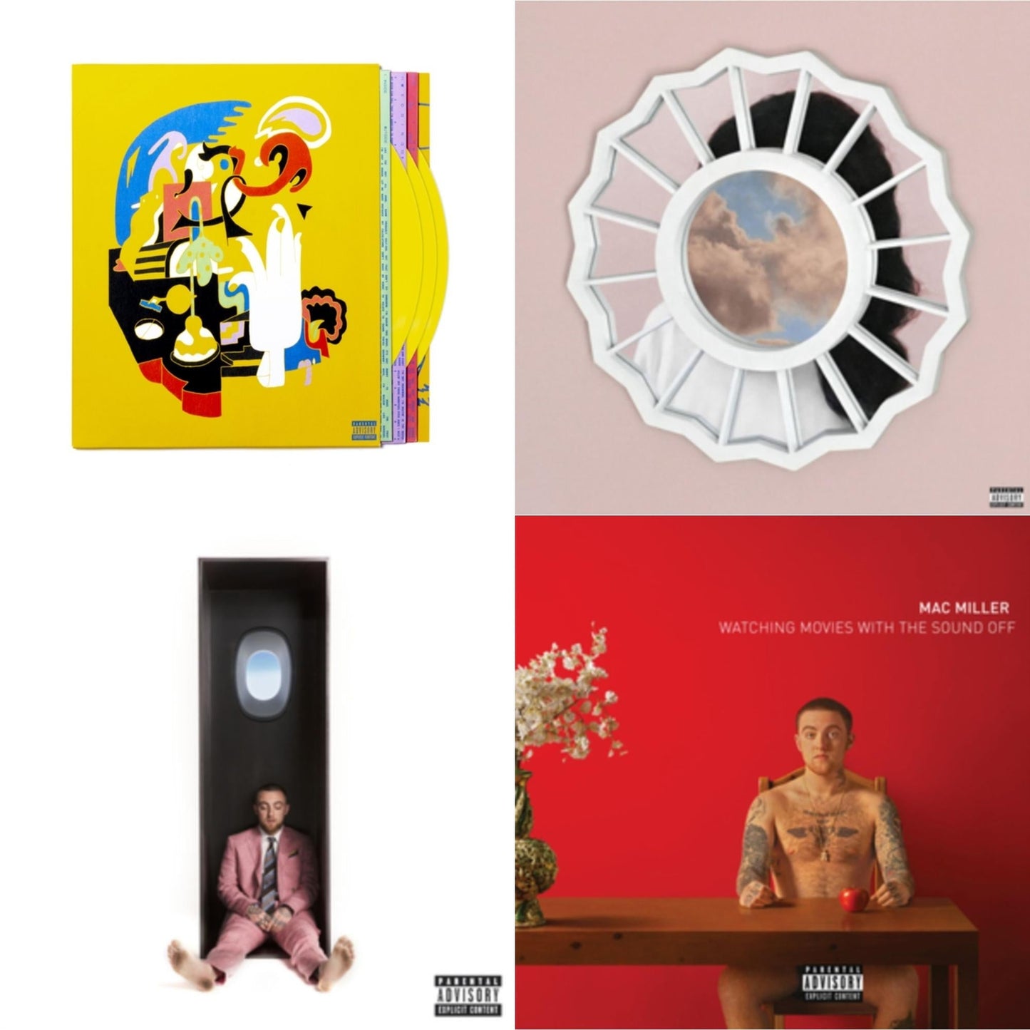 Mac Miller - Faces (3LP/Yellow Vinyl) & Divine Feminine (X) & Swimming (X) & Watching Movies With The Sound Off