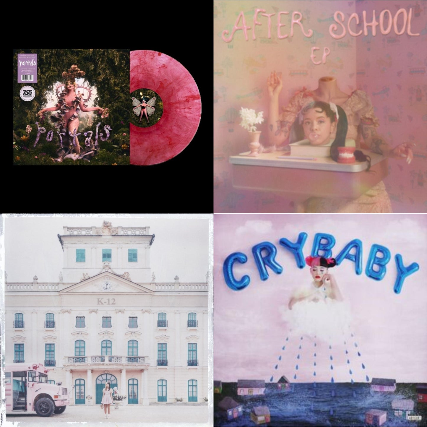 Melanie Martinez - Portals (Bloodshot Translucent LP Vinyl) & After School Ep (X) (Baby Blue LP Vinyl) & K-12 & Cry Baby (X) (Deluxe Edition/2LP)