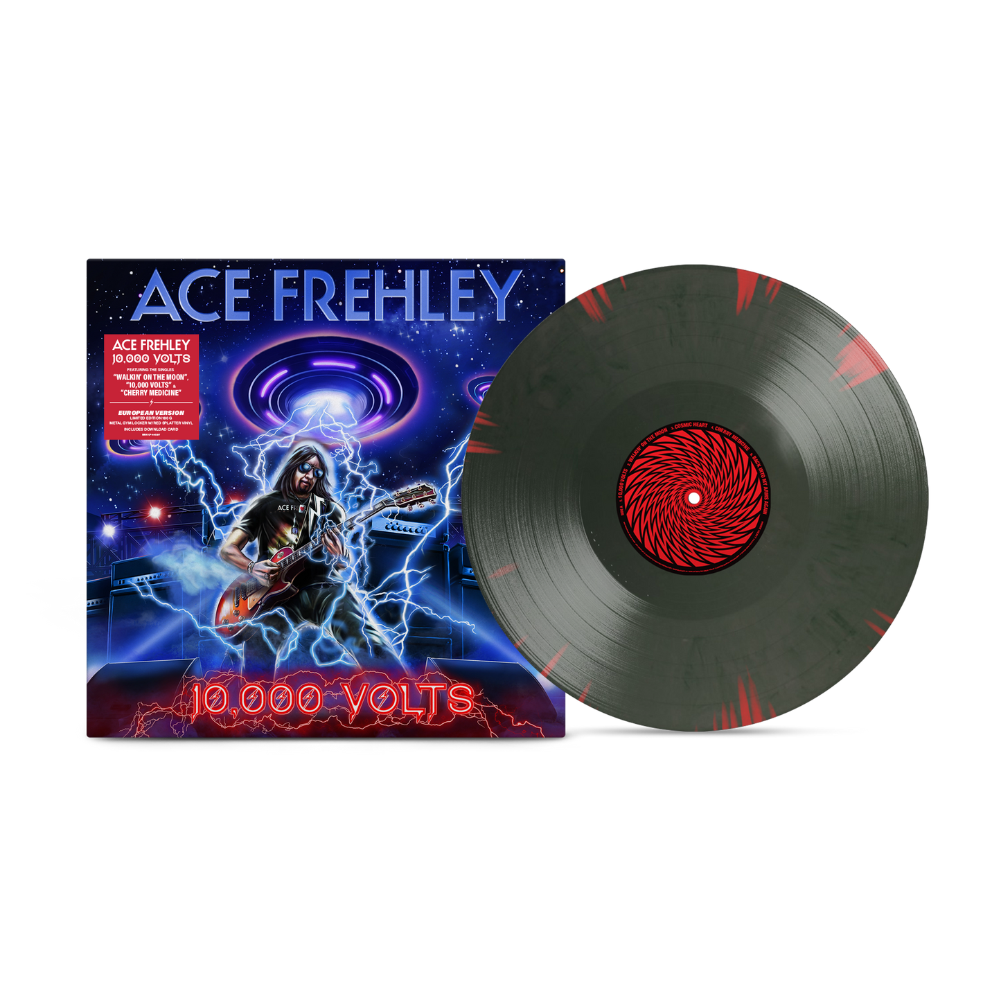 Ace Frehley - 10,000 Volts Metal Gym Locker Splatter Vinyl Record (EU Version)