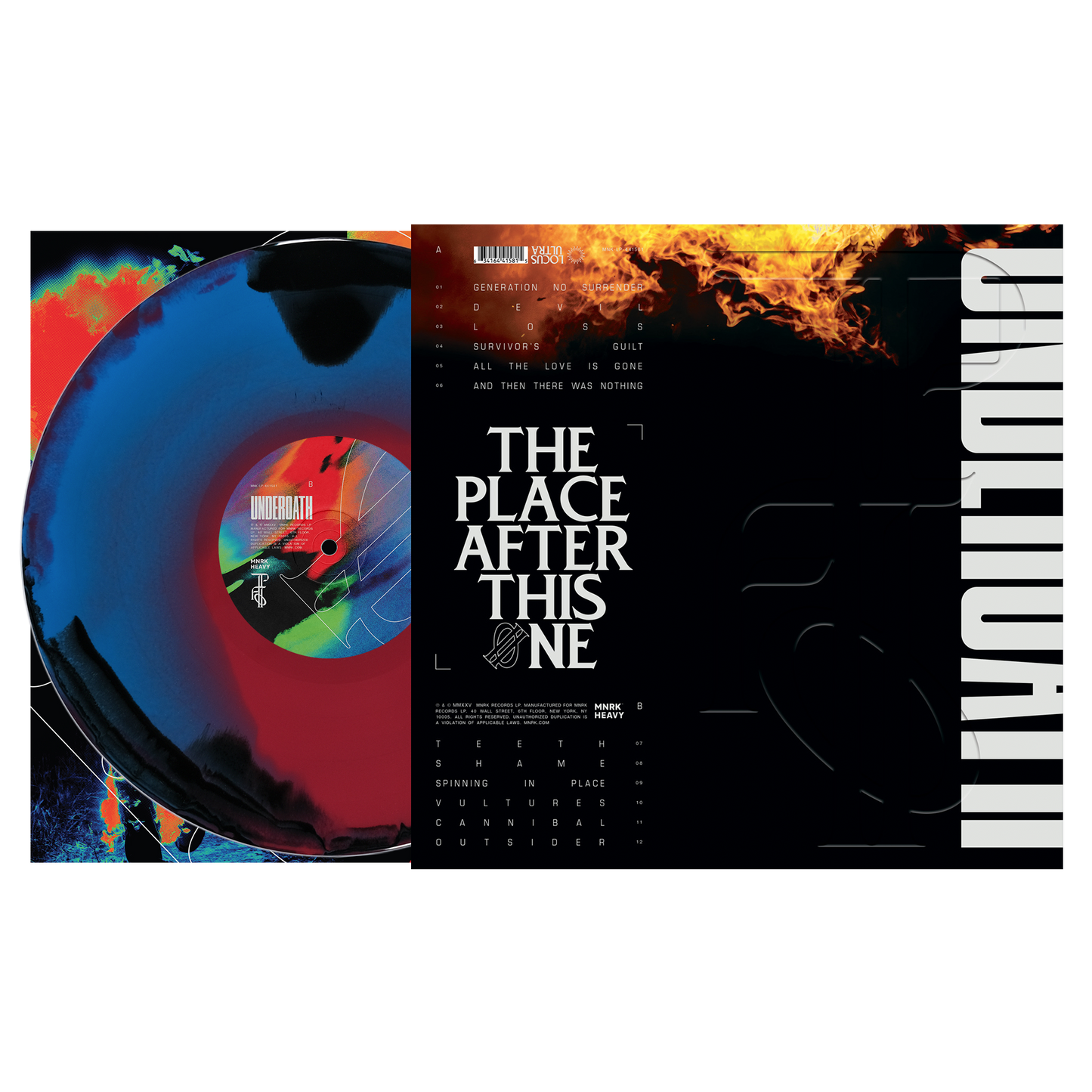Underoath - The Place After This One Black + Blue Red Swirl Vinyl Record
