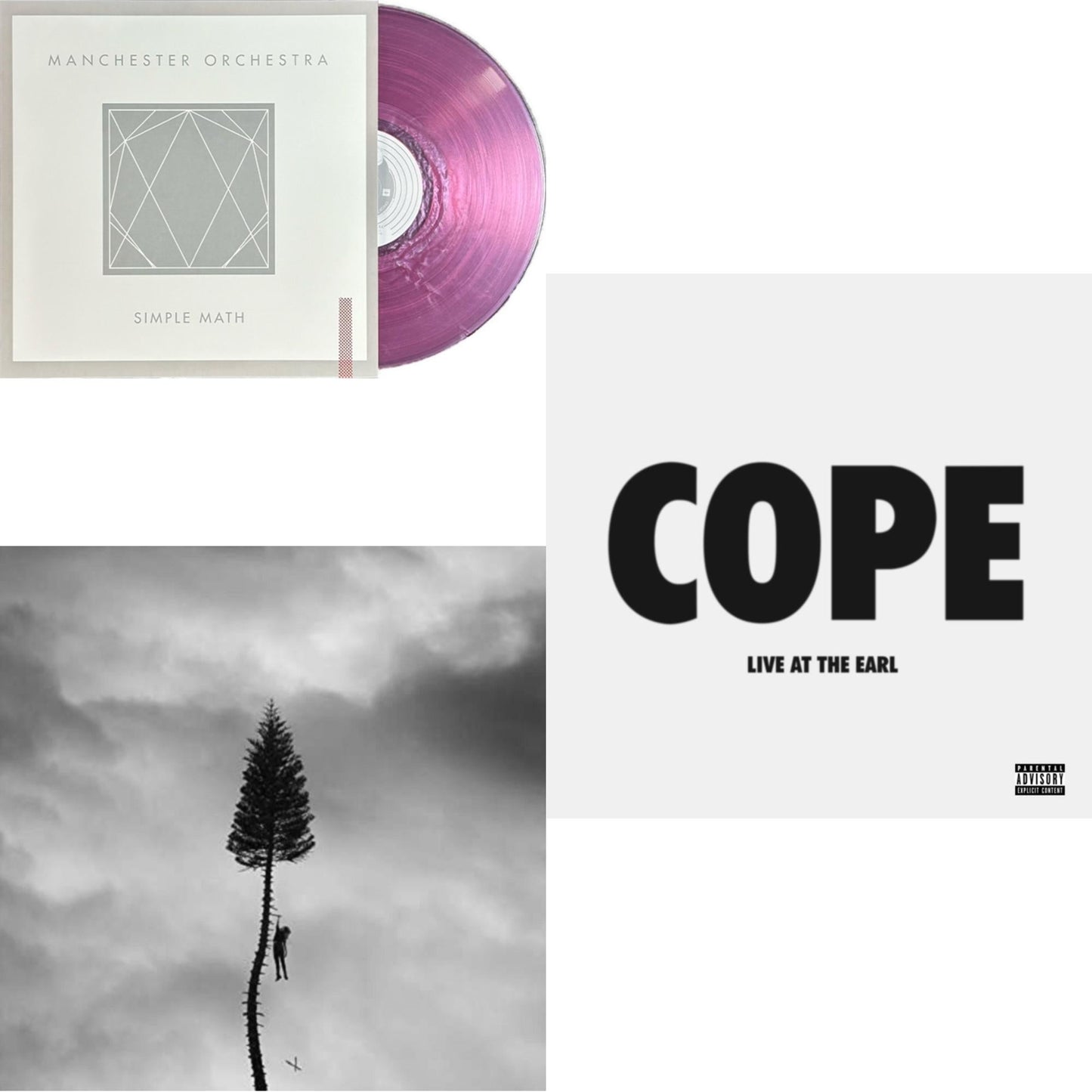 Manchester Orchestra - Simple Math (Pink Swirl LP Vinyl/180G) & Black Mile To The Surface (2LP) & Cope - Live At The Earl (X)
