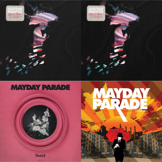 Mayday Parade - What It Means To Fall Apart & What It Means To Fall Apart (I) & Sweet (Pink LP Vinyl) & Lesson In Romantics (Coke Bottle Clear LP Vinyl)
