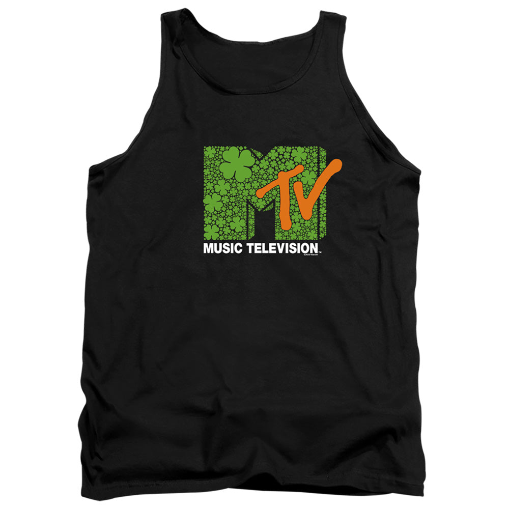 Mtv St. Patrick'S Day Shamrock Logo Mens Tank Top Shirt Black Officially Licensed