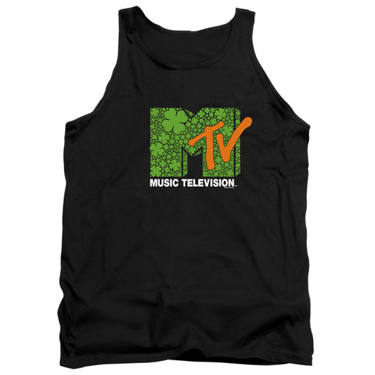 Mtv St. Patrick'S Day Shamrock Logo Mens Tank Top Shirt Black