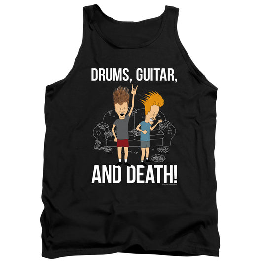 Beavis And Butthead Drums, Guitar, And Death Mens Tank Top Shirt Black