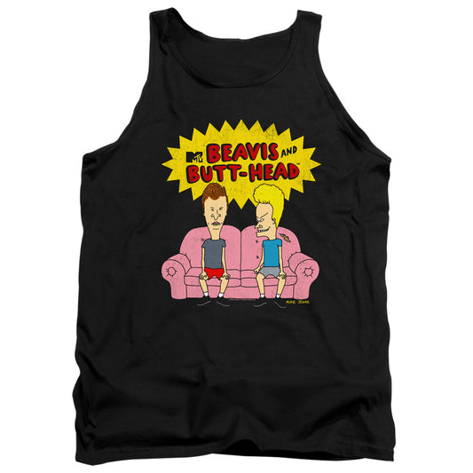 Beavis And Butthead Couch Logo Og Mens Tank Top Shirt Black