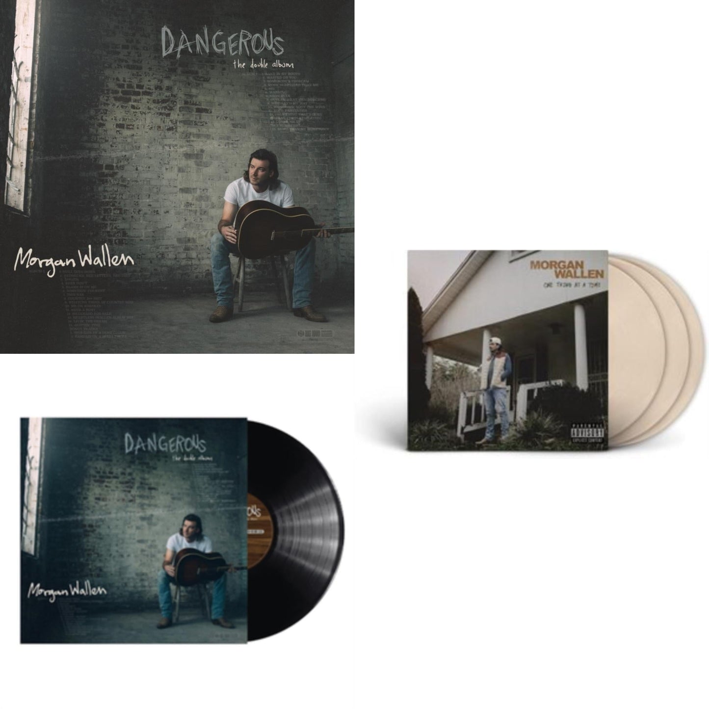 Morgan Wallen - Dangerous: The Double Album (Clouded Vinyl/3LP) & Dangerous: The Double Album (3LP) & One Thing At A Time (X) (Bone White Vinyl/3LP)