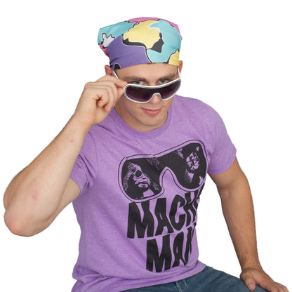 Macho Man T-shirt Bandana and Sunglasses Complete Halloween Cosplay Costume Set