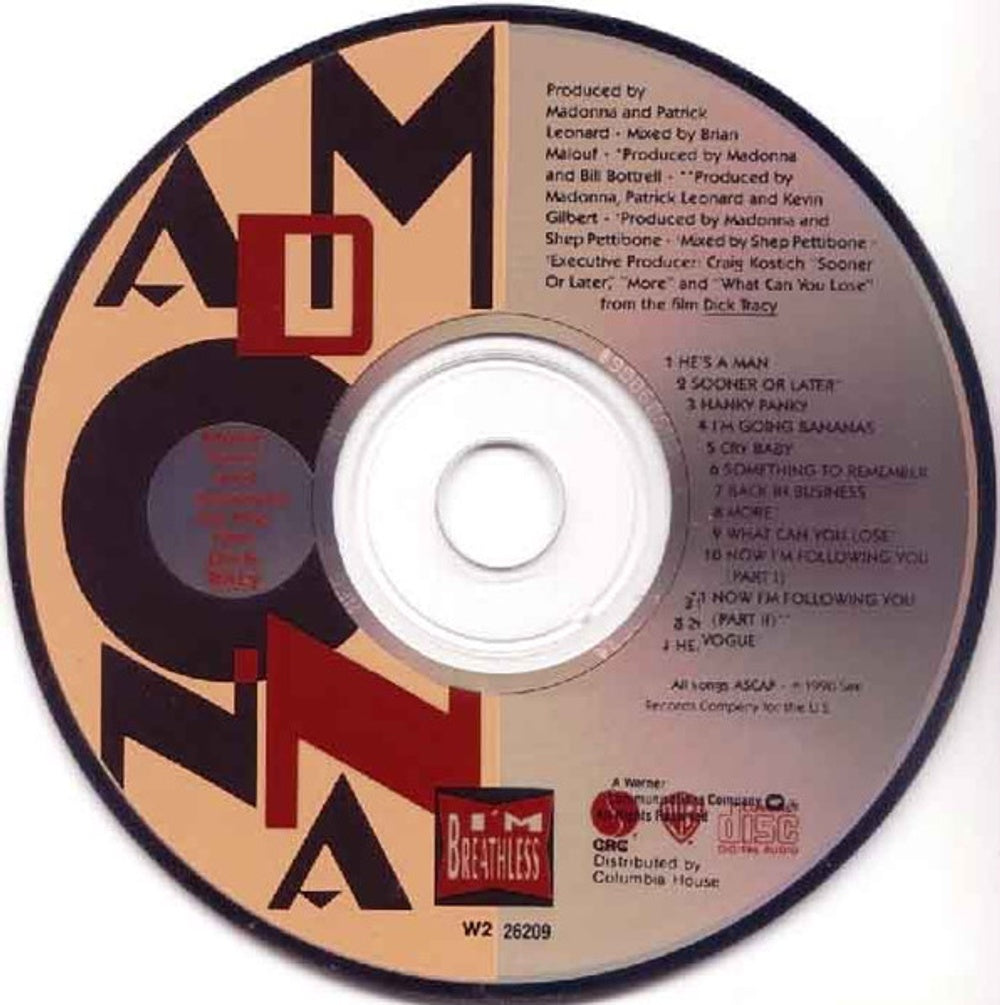 Madonna – I'm Breathless Music CD