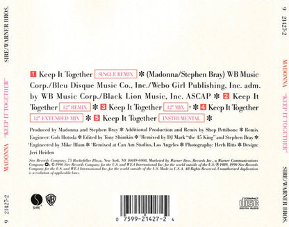 Madonna – Keep It Together Music CD