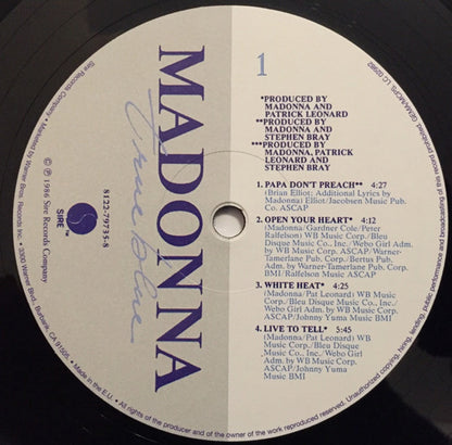 Madonna – True Blue (LP Vinyl) Vinyl Record