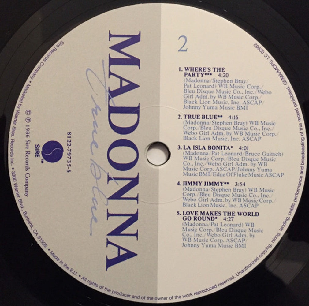 Madonna – True Blue (LP Vinyl) Vinyl Record