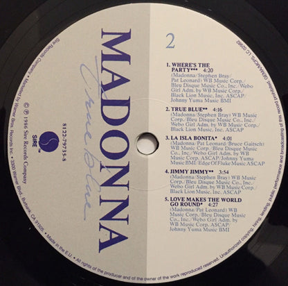 Madonna – True Blue (LP Vinyl) Vinyl Record