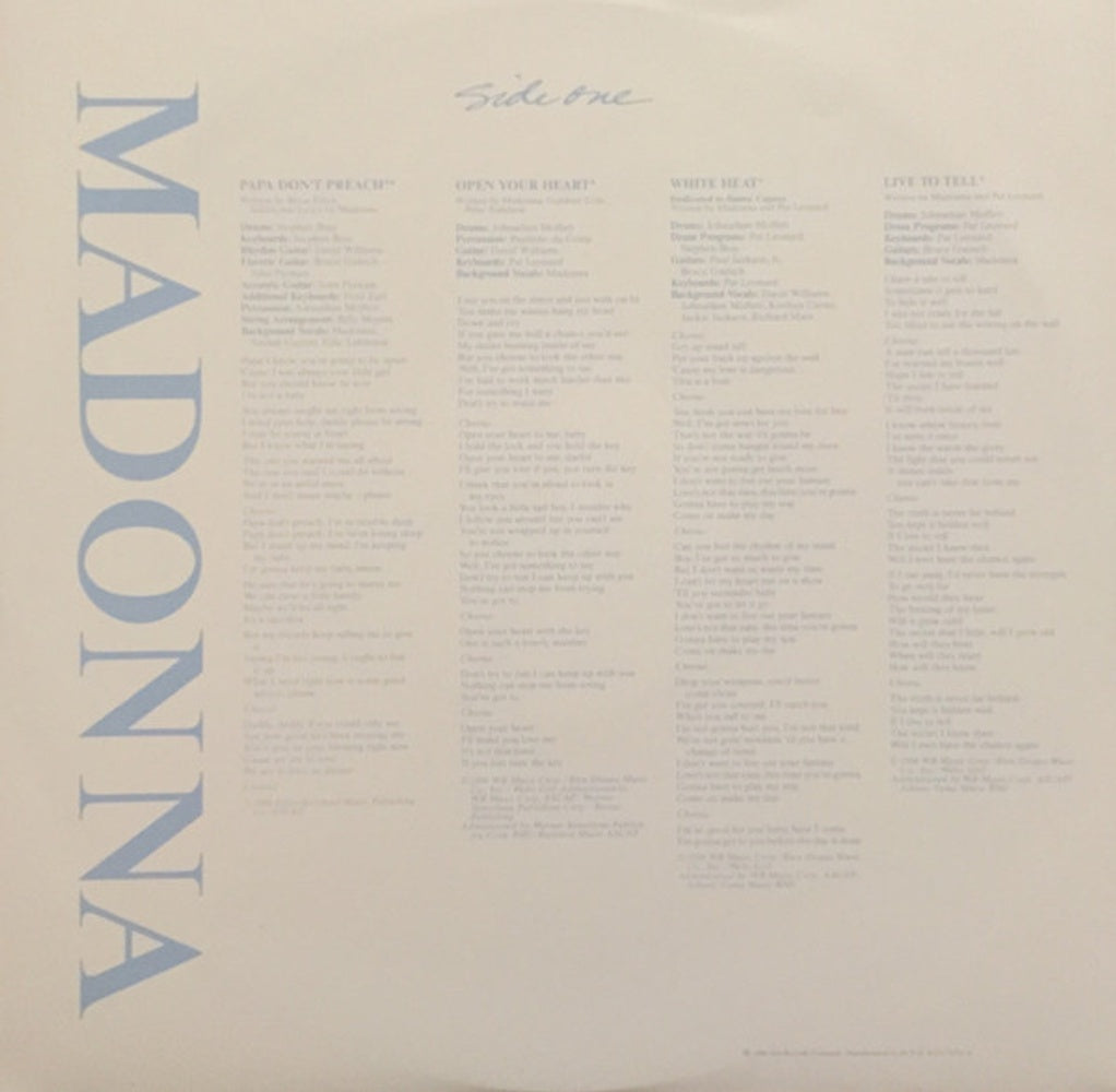 Madonna – True Blue (LP Vinyl) Vinyl Record