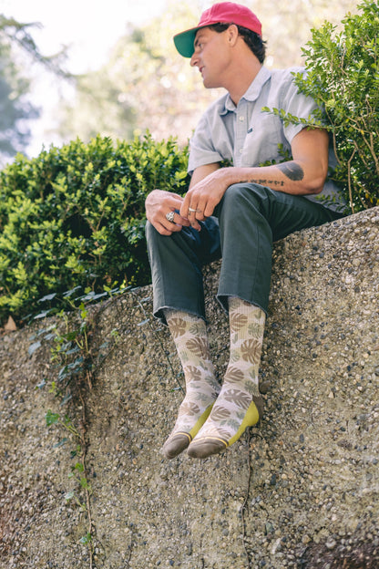 Maia Negre Leaf Camo Adult Crew Socks